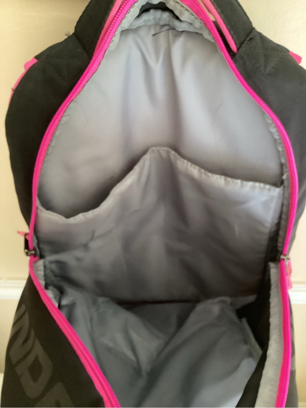 Under Armour Black and Hot Pink Logo Storm1 Backpack - Picture 4 of 5